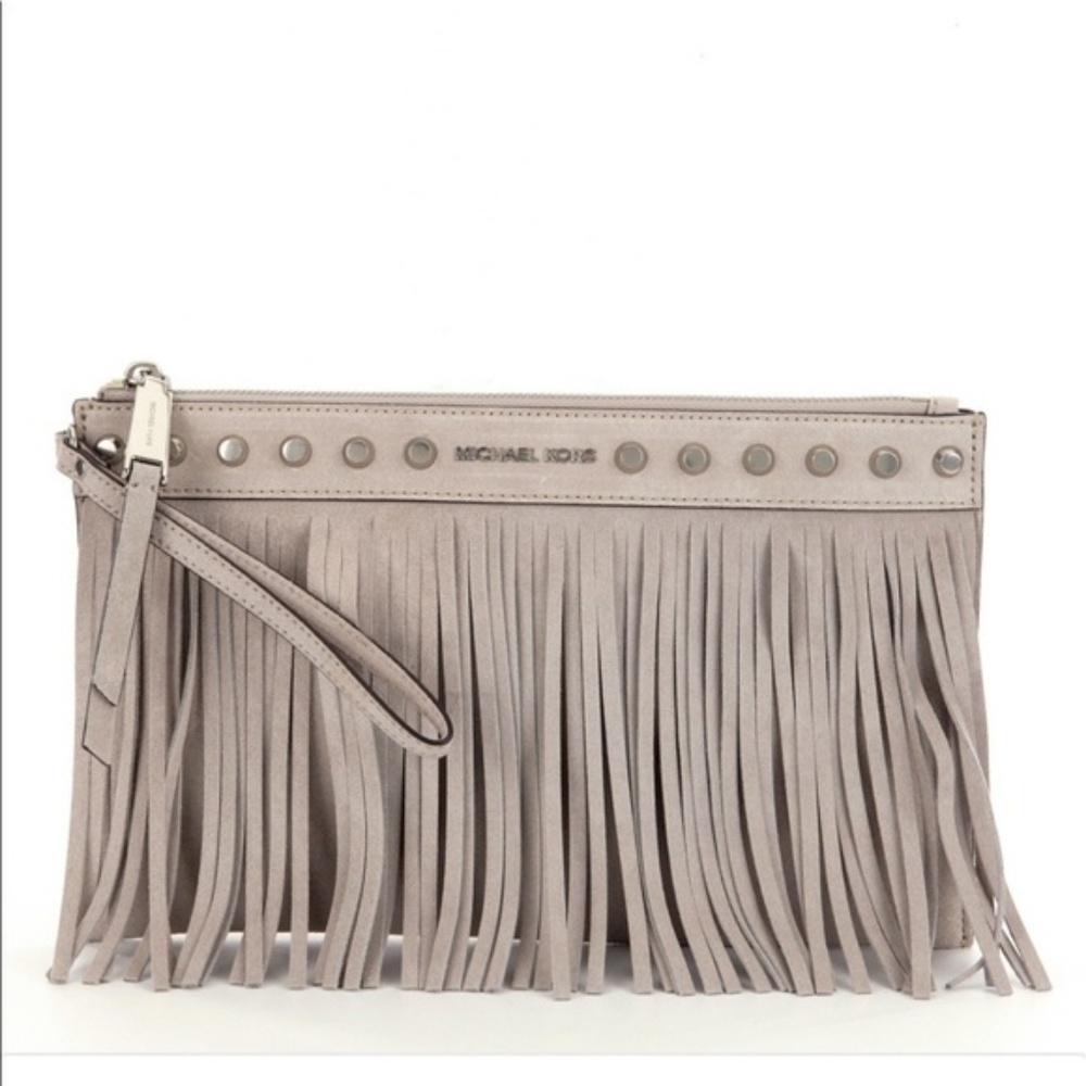 NWT Michael Kors suede clutch
